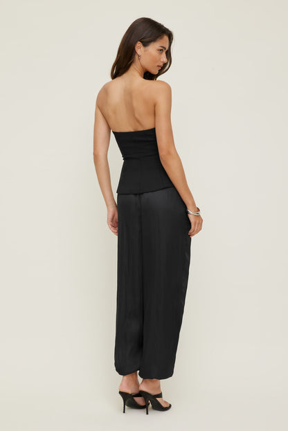 Peplum Bustier Top Black - Dynamite