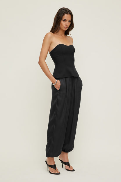 Peplum Bustier Top Black - Dynamite