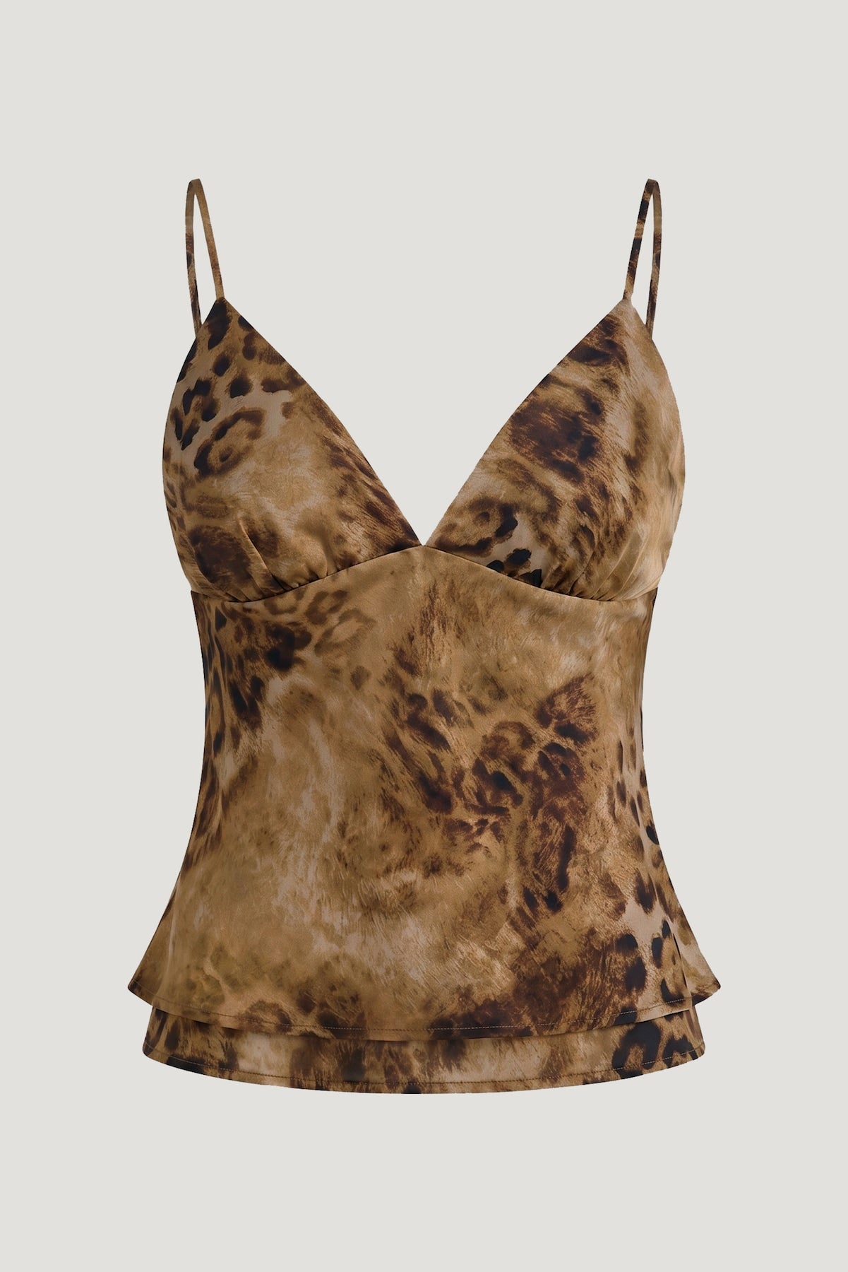 Plunge Babydoll Tank Top Brown - Dynamite