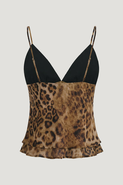 Plunge Babydoll Tank Top Brown - Dynamite