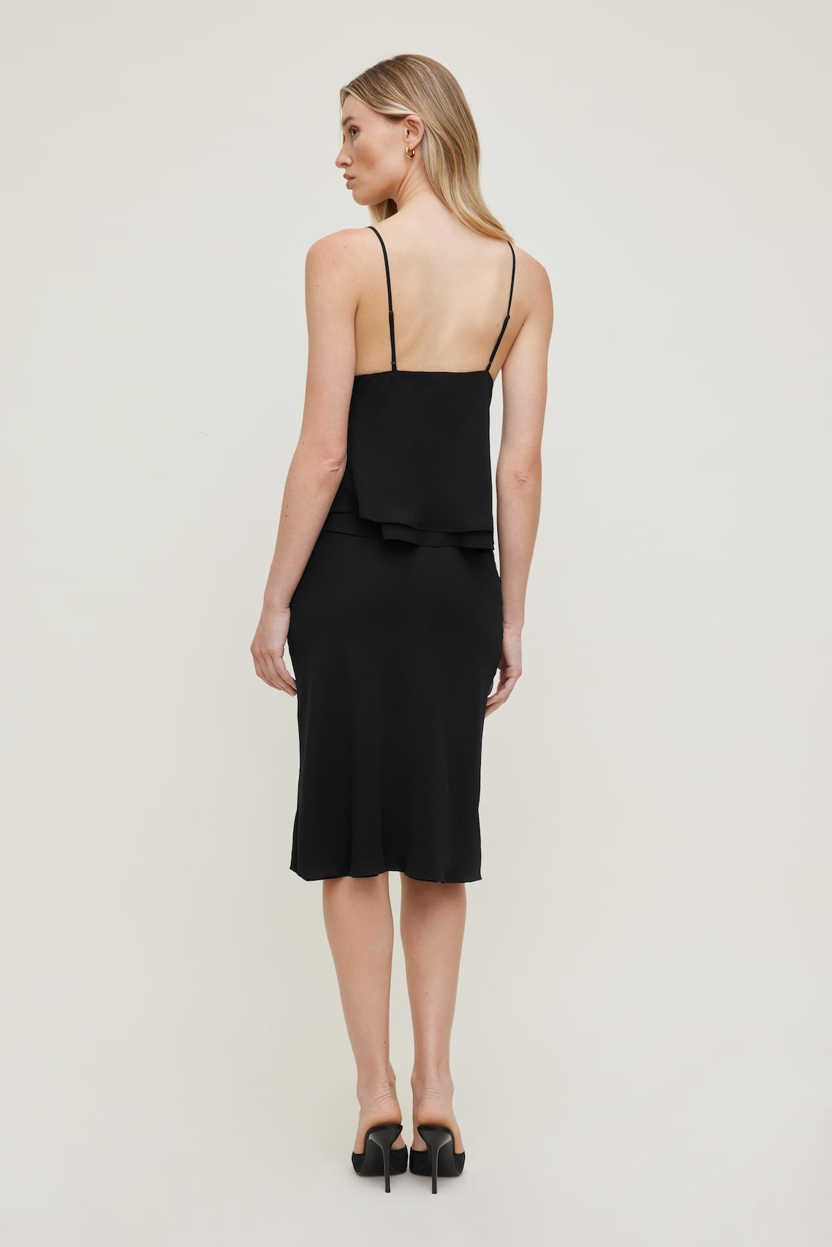 Plunge Babydoll Tank Top Black - Dynamite