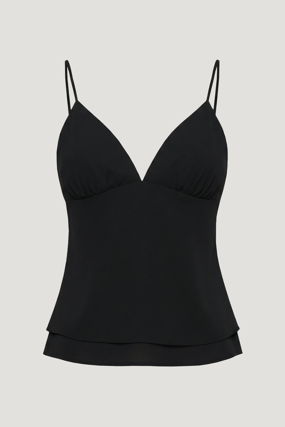 Plunge Babydoll Tank Top Black - Dynamite