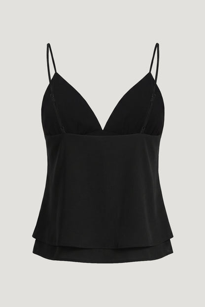 Plunge Babydoll Tank Top Black - Dynamite