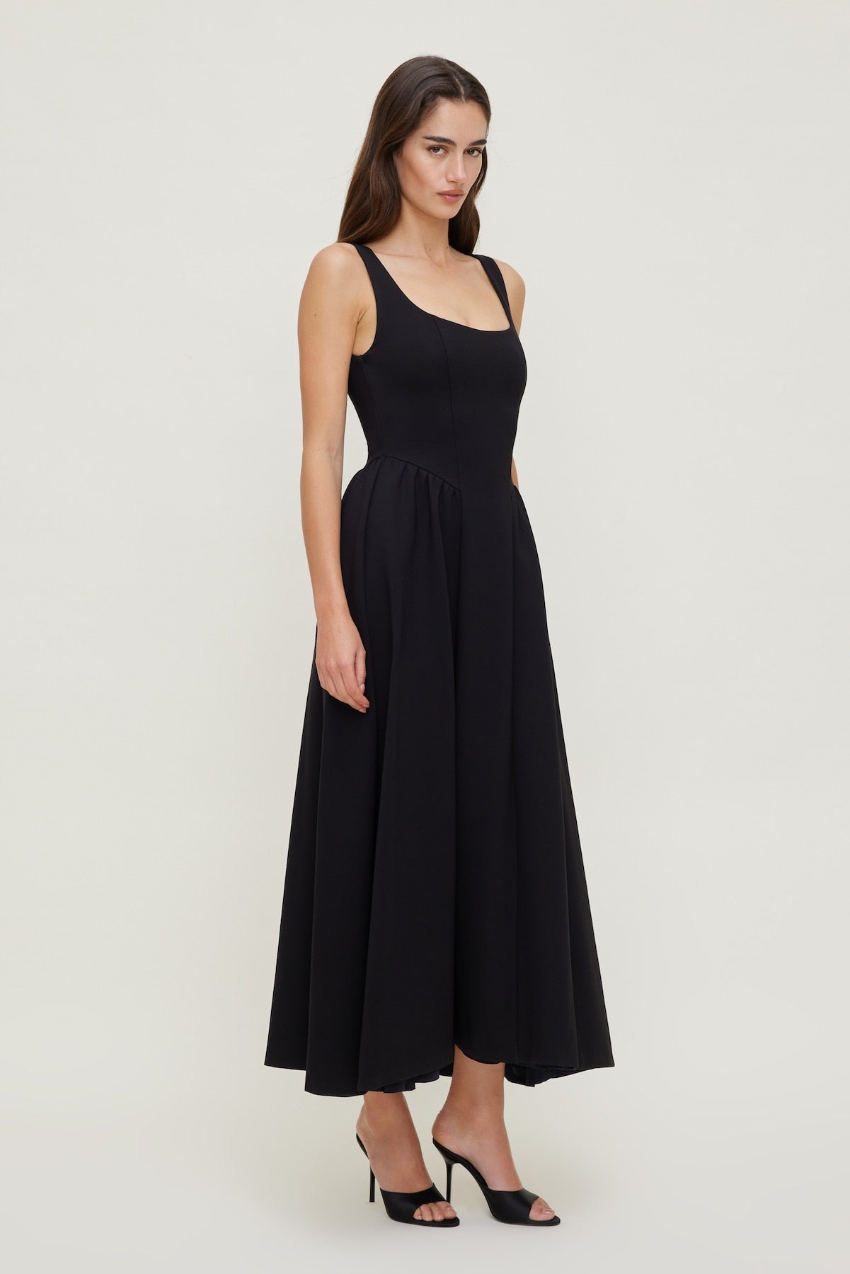 Irina Ponte Midi Dress Black - Dynamite