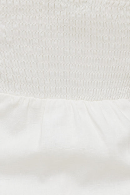 Linen Romper Mini Dress White - Dynamite