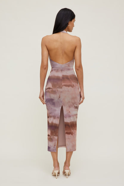 Reia Halter Mesh Maxi Dress Pink - Dynamite