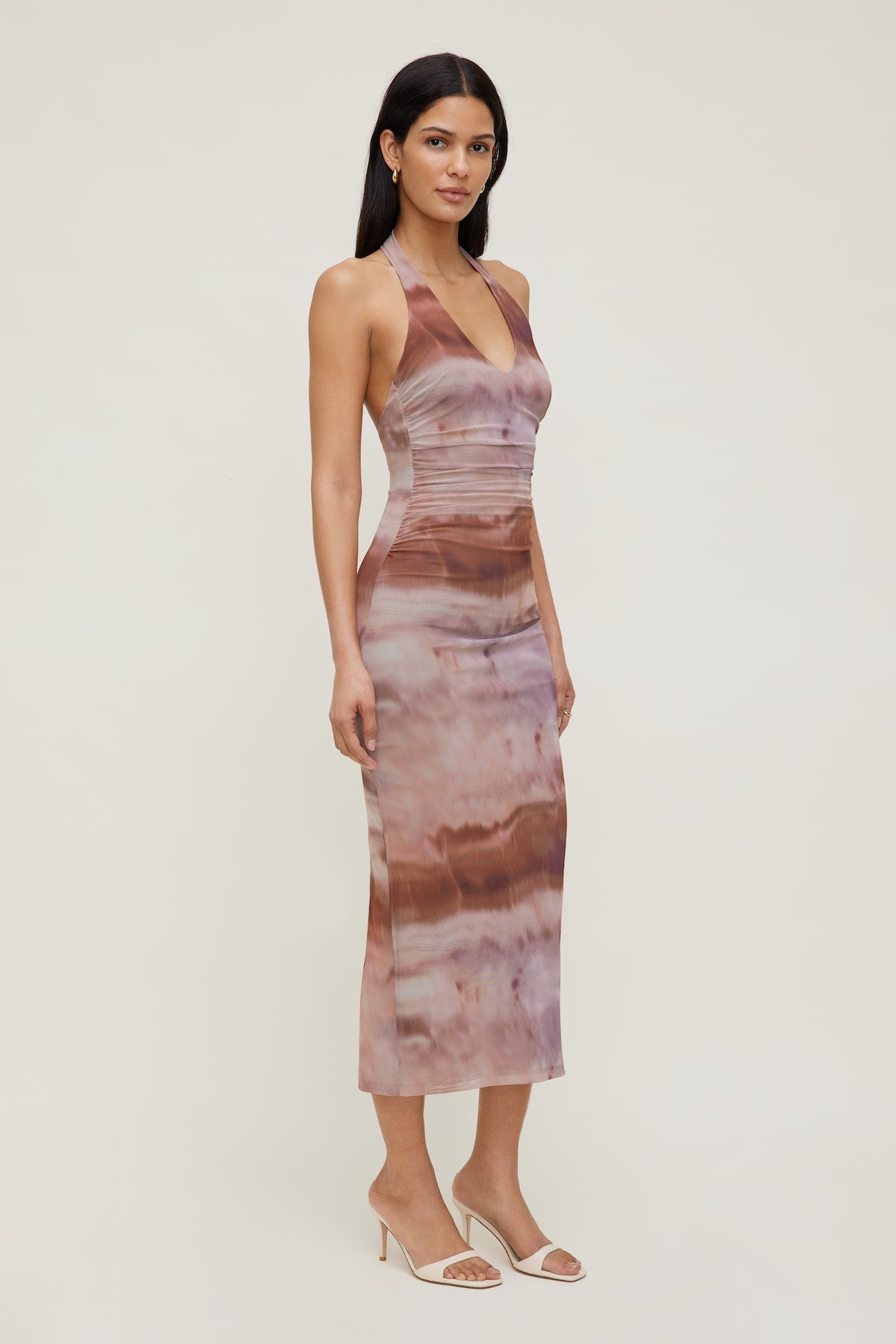 Reia Halter Mesh Maxi Dress Pink - Dynamite