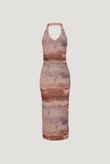 Reia Halter Mesh Maxi Dress Pink - Dynamite