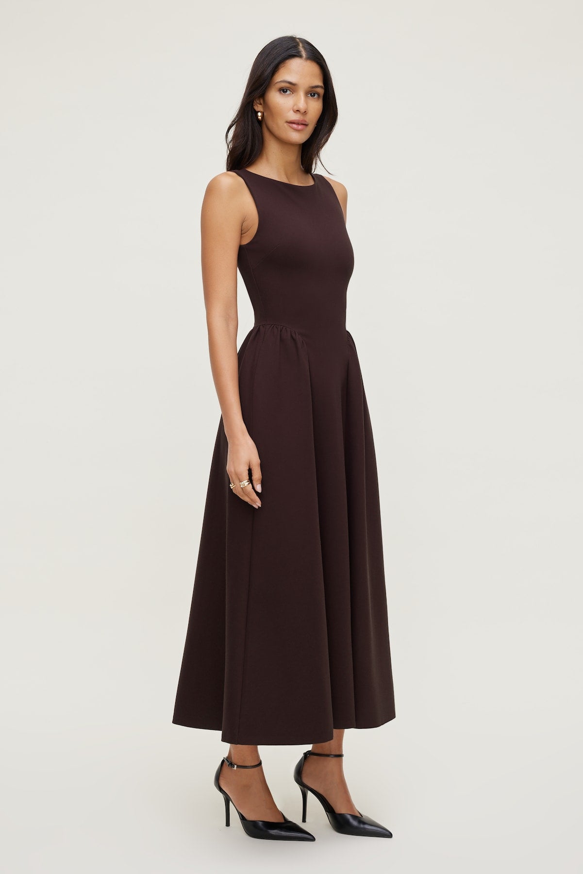 Iris Ponte Midi Dress Purple - Dynamite