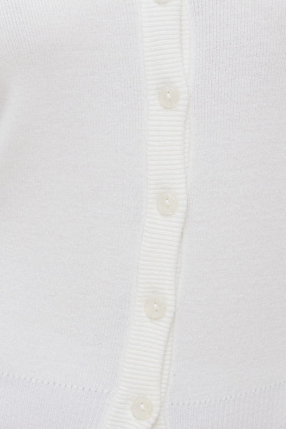 Rebecca Crewneck Cardigan White - Dynamite
