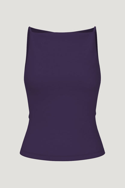 Sculpt Strappy Boat Neck Tank Top PURPLE - Dynamite