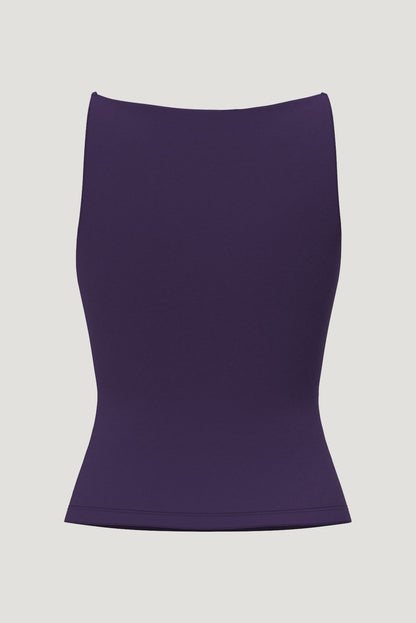 Sculpt Strappy Boat Neck Tank Top PURPLE - Dynamite