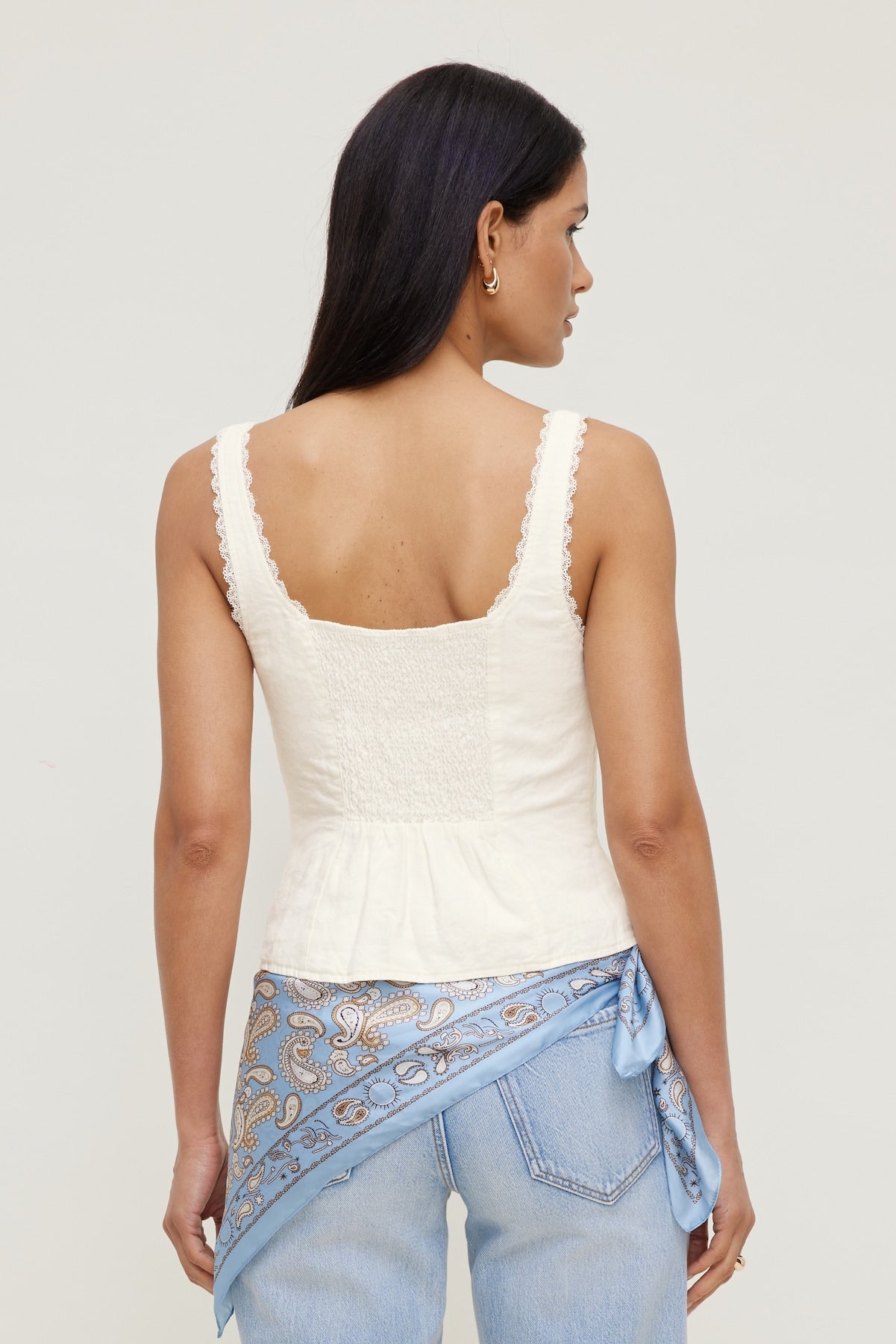Linen Tank Top White - Dynamite