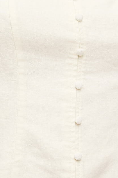 Linen Tank Top White - Dynamite