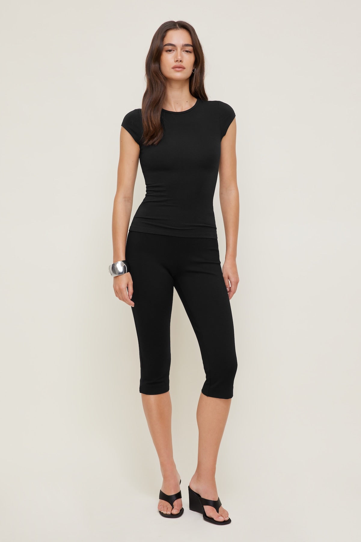 Terri Cotton Spandex T Shirt Black - Dynamite