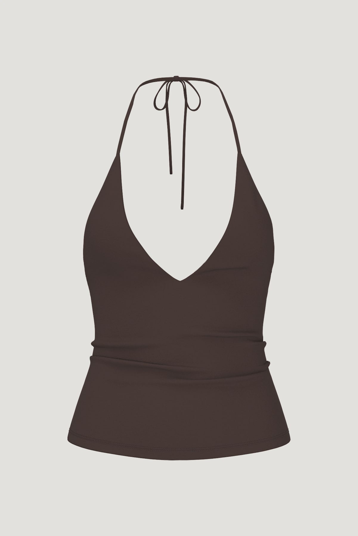 Sculpt Plunge Halter Top Brown - Dynamite