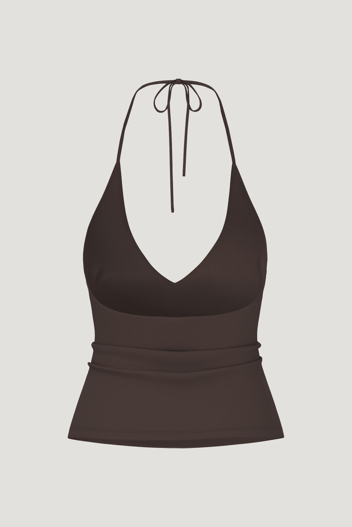 Sculpt Plunge Halter Top Brown - Dynamite