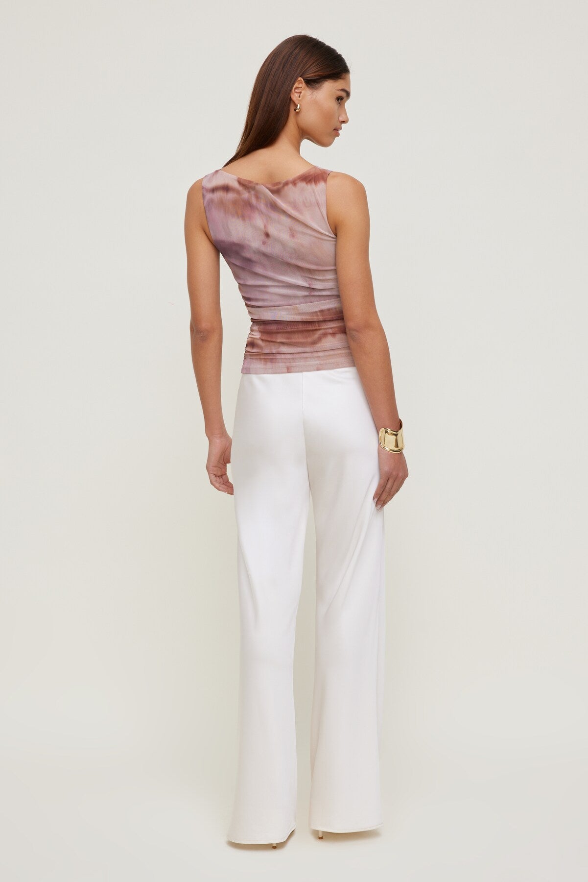 Nola Printed Mesh Tank Top Pink - Dynamite