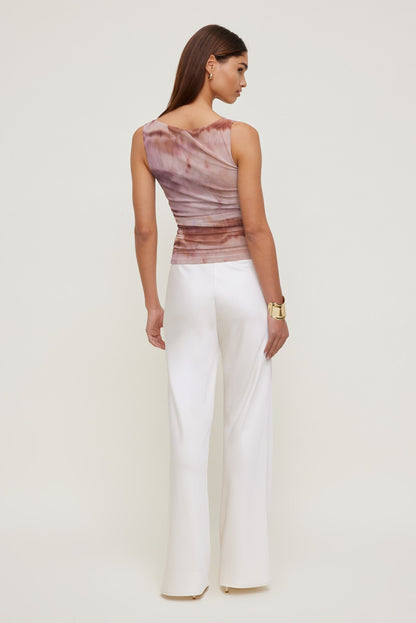 Nola Printed Mesh Tank Top Pink - Dynamite