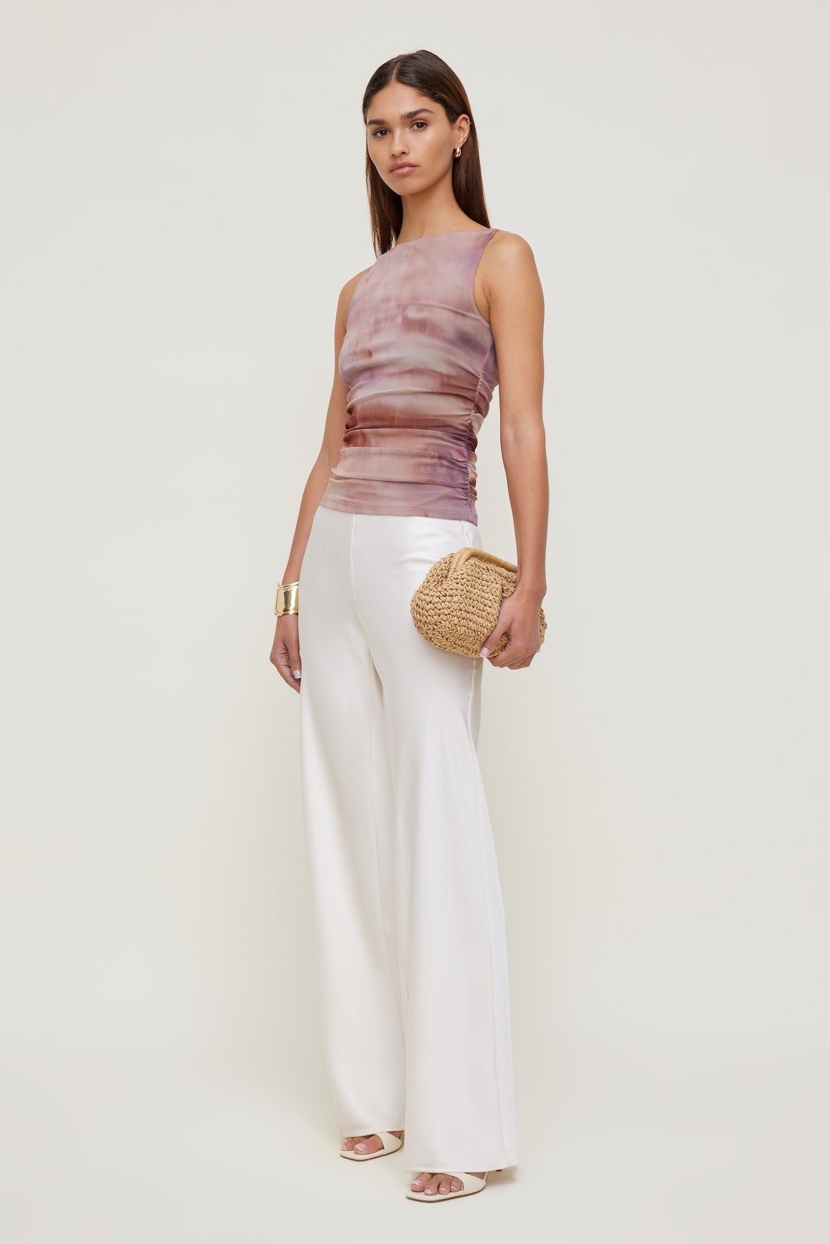 Nola Printed Mesh Tank Top Pink - Dynamite