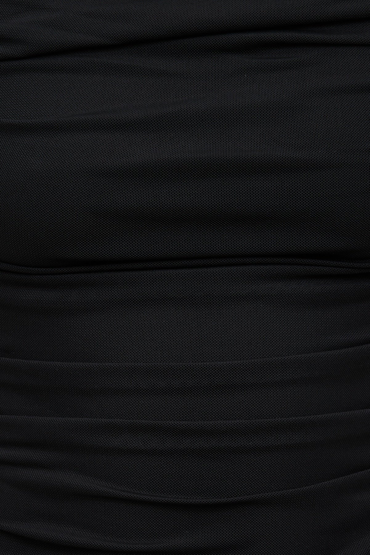 Ruched Mesh Tank Top Black - Dynamite