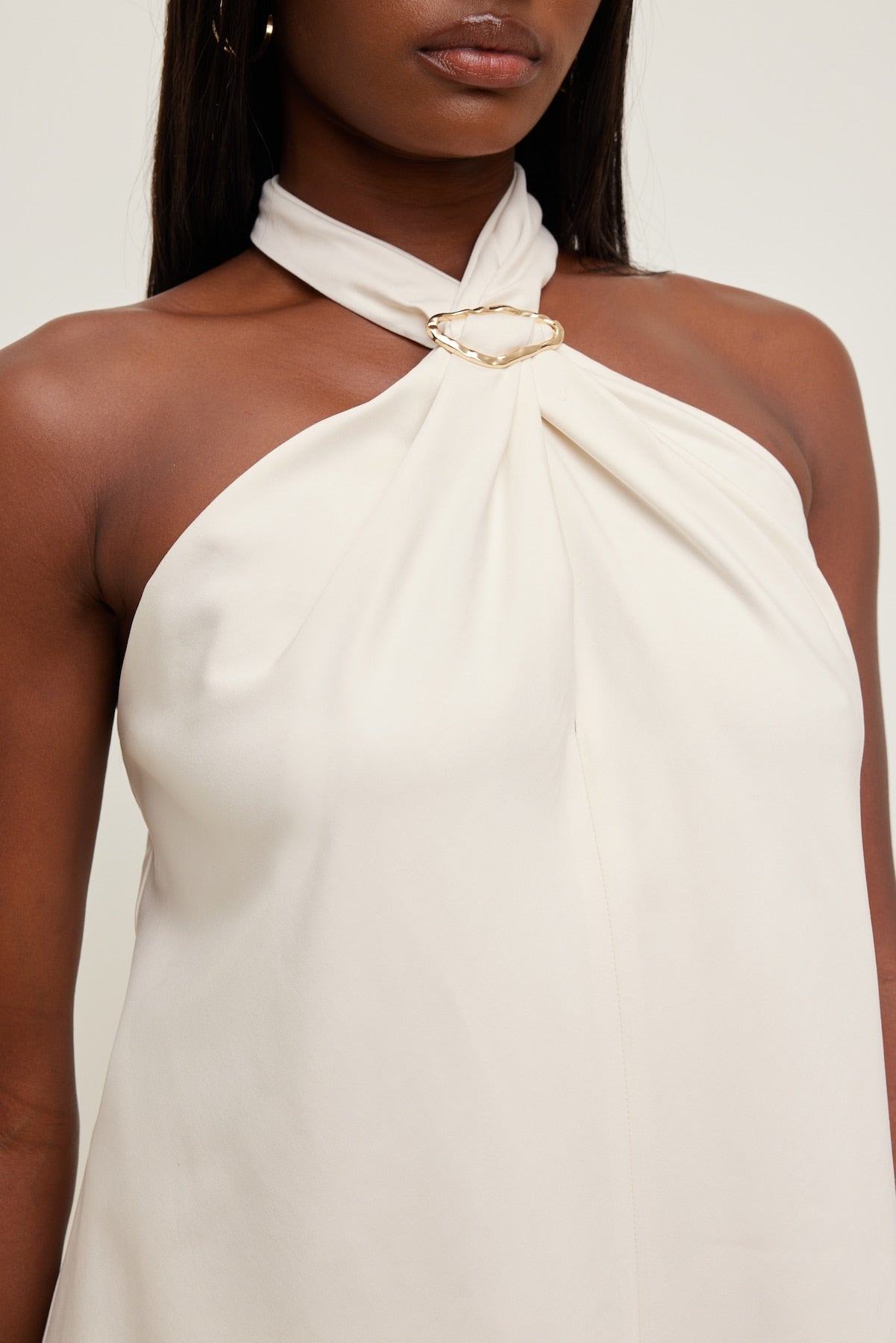 Buckle Halter Top Beige - Dynamite