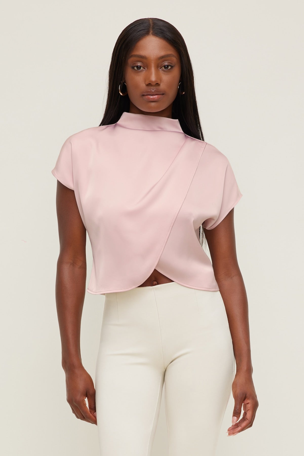 Ella Layered Satin Blouse Pink - Dynamite
