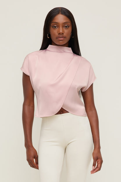 Ella Layered Satin Blouse Pink - Dynamite