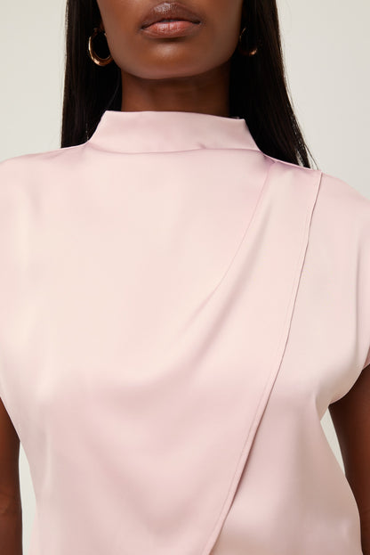Ella Layered Satin Blouse Pink - Dynamite