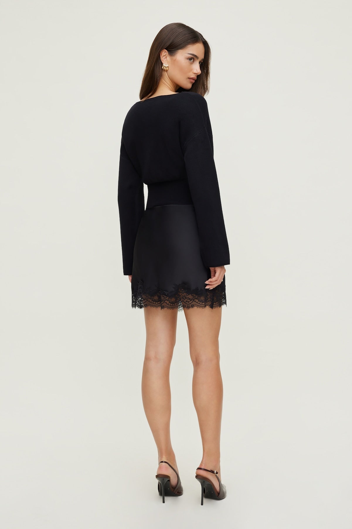 Cinched Boat Neck Sweater Black - Dynamite