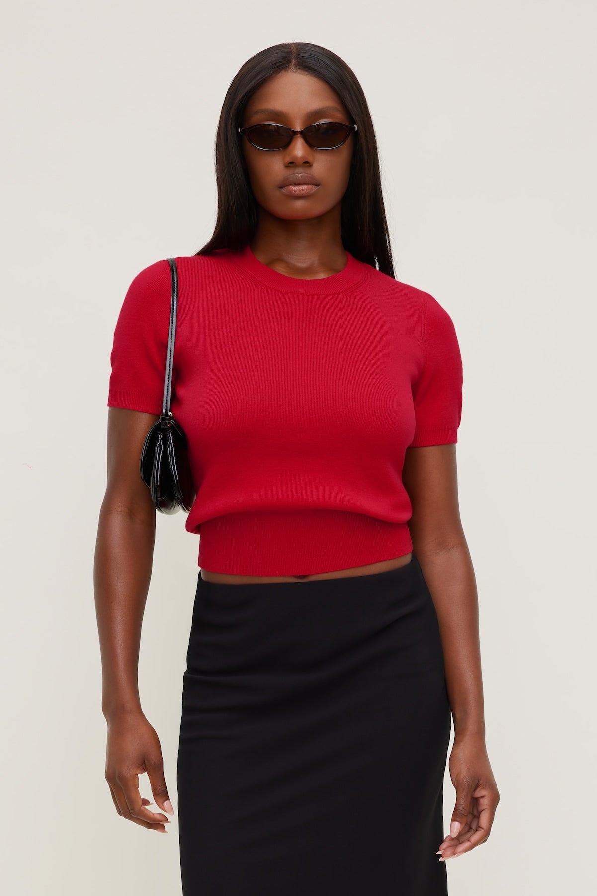 Clara Short Sleeve Sweater Red - Dynamite