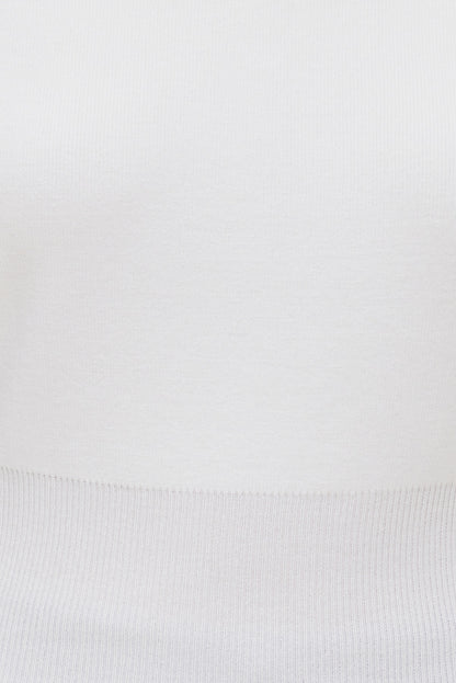Aria Boat Neck Sweater  White - Dynamite