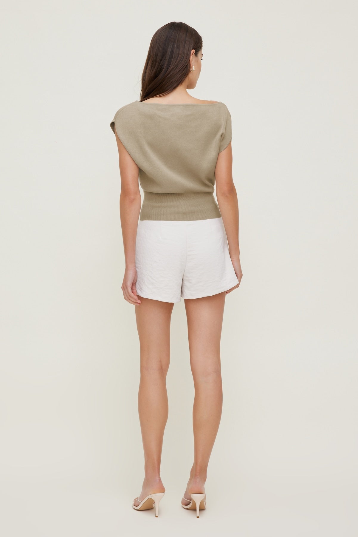 Aria Boat Neck Sweater  Beige - Dynamite