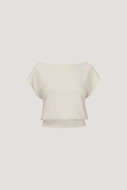 Aria Boat Neck Sweater  Beige - Dynamite