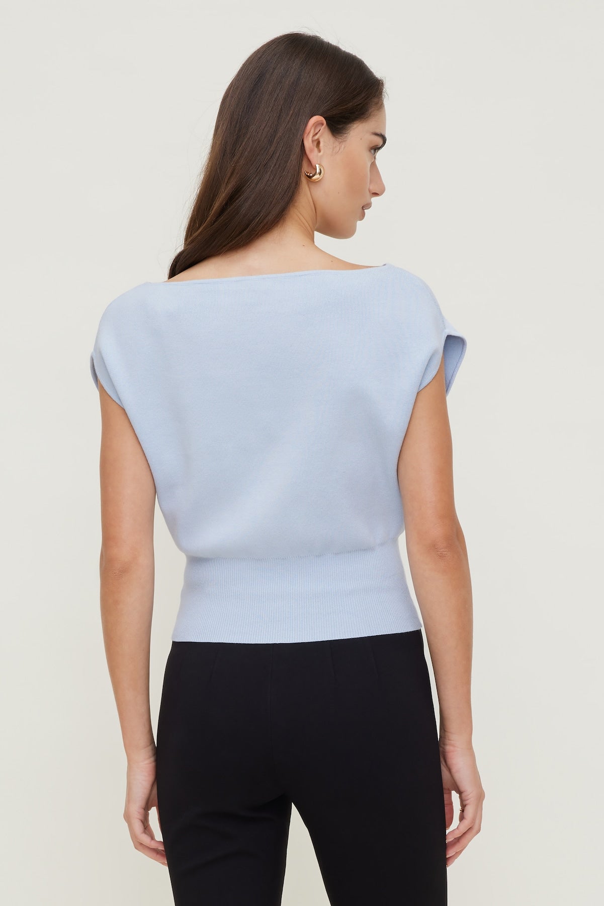 Aria Boat Neck Sweater  Blue - Dynamite