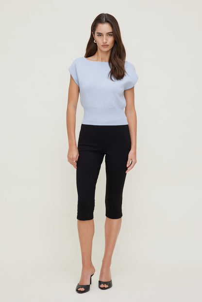 Aria Boat Neck Sweater  Blue - Dynamite
