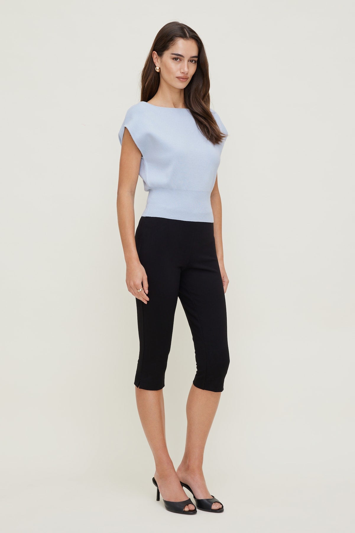 Aria Boat Neck Sweater  Blue - Dynamite