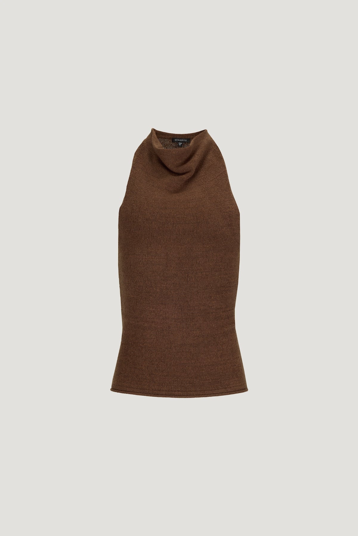 Mock Neck Sweater Tank Top Brown - Dynamite