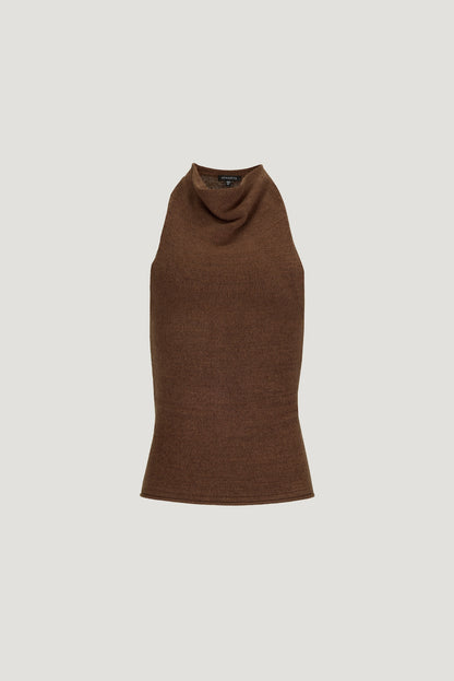 Mock Neck Sweater Tank Top Brown - Dynamite