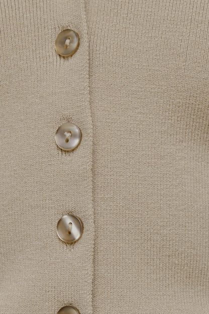 V Neck Cardigan Beige - Dynamite