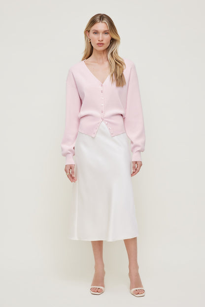 V Neck Cardigan Pink - Dynamite