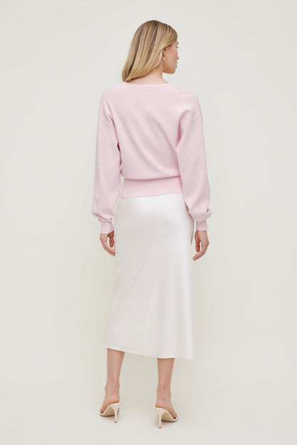 V Neck Cardigan Pink - Dynamite