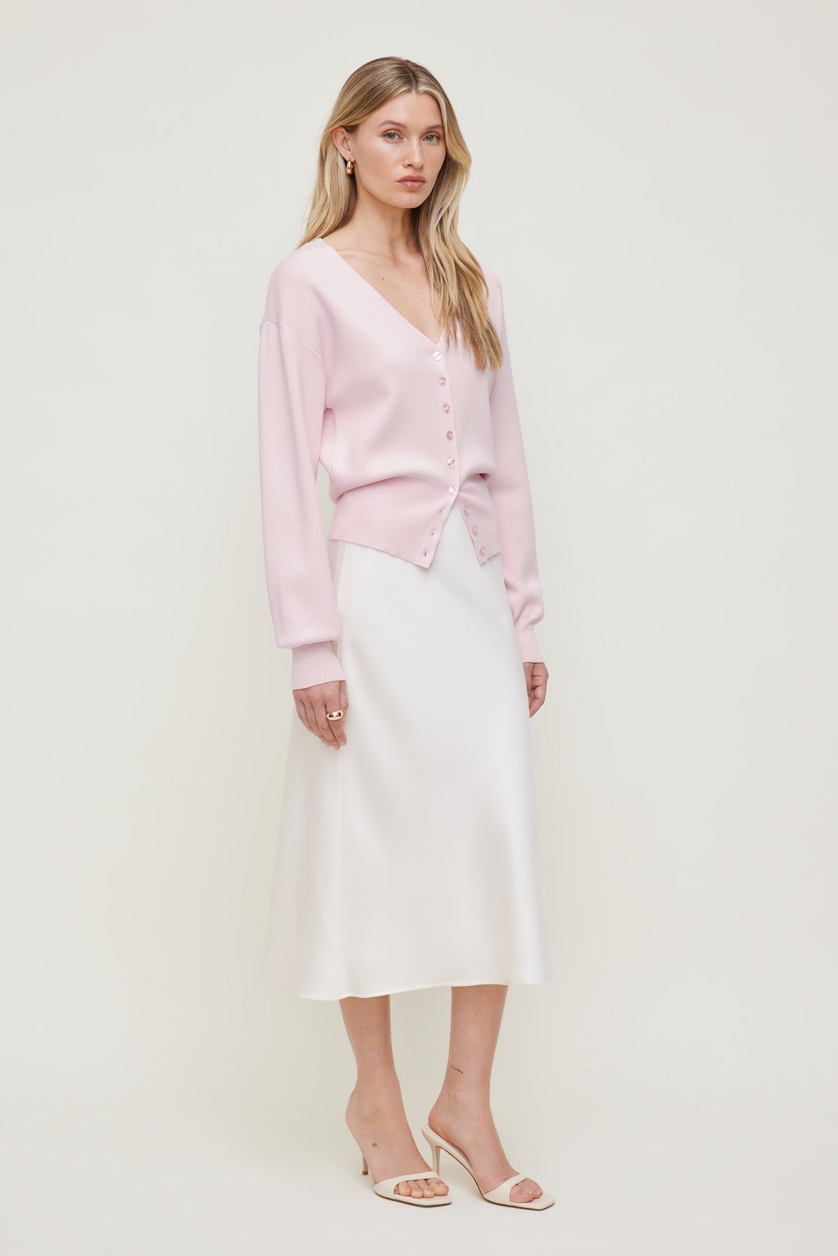V Neck Cardigan Pink - Dynamite