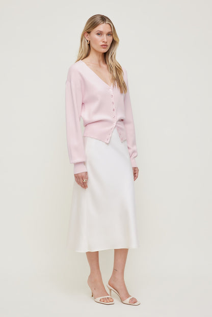V Neck Cardigan Pink - Dynamite
