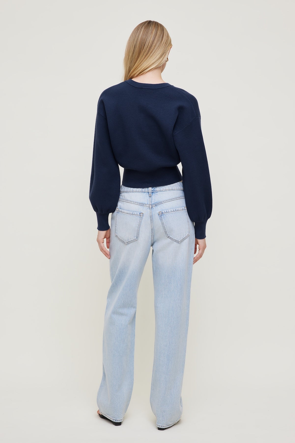 Balloon Sleeve Cardigan Blue - Dynamite