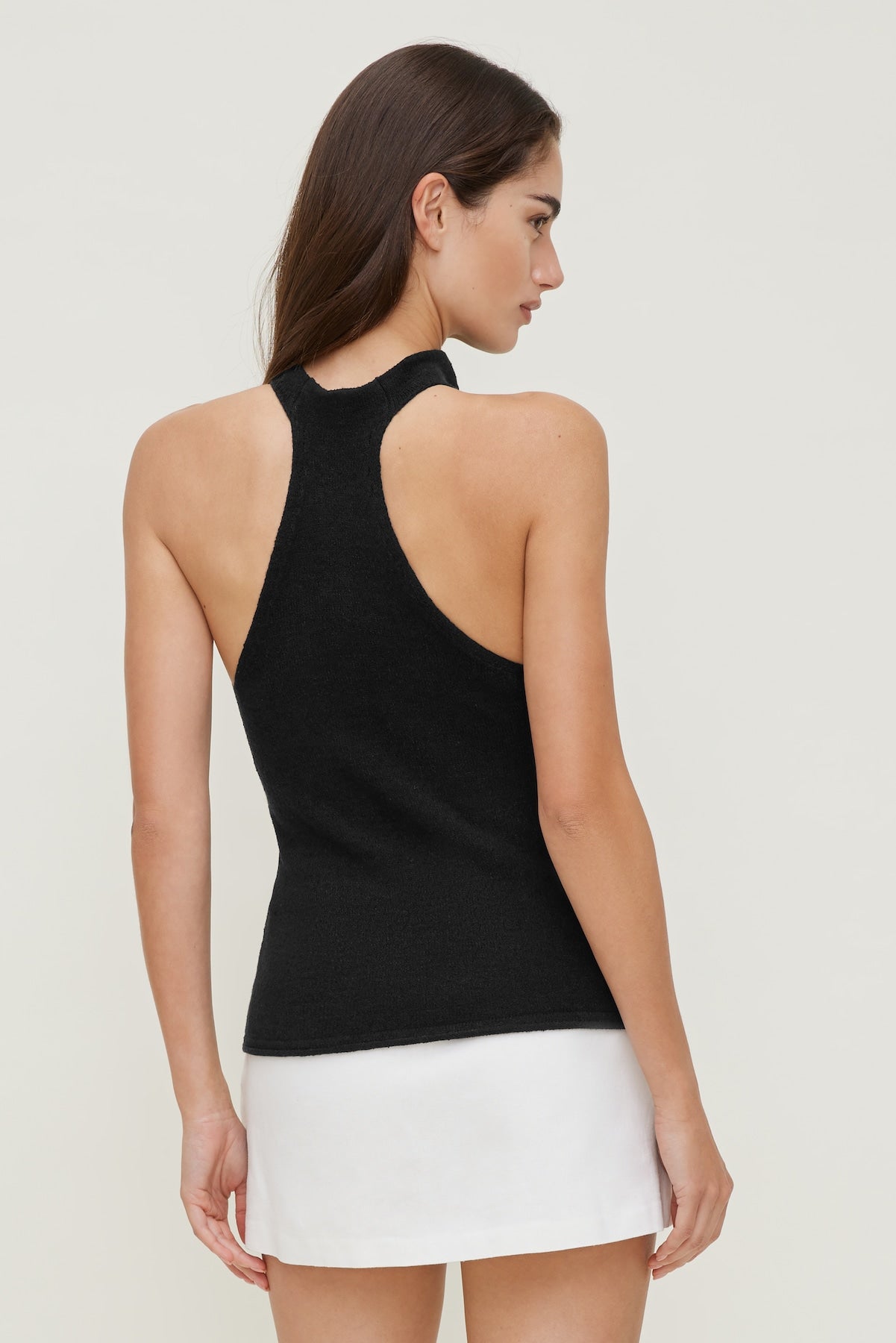 Mock Neck Sweater Tank Top Black - Dynamite