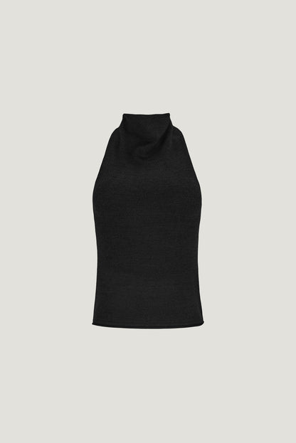 Mock Neck Sweater Tank Top Black - Dynamite