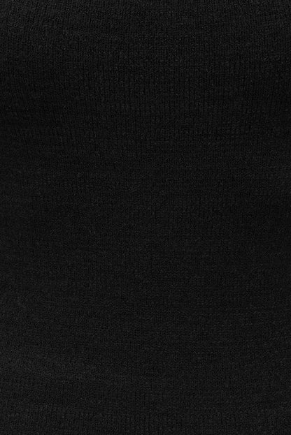 Mock Neck Sweater Tank Top Black - Dynamite