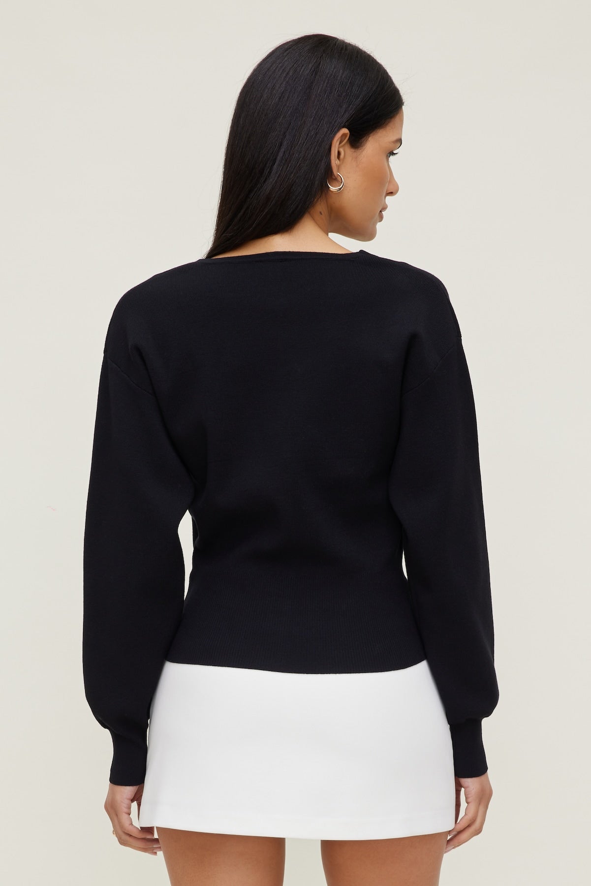 V Neck Cardigan Black - Dynamite