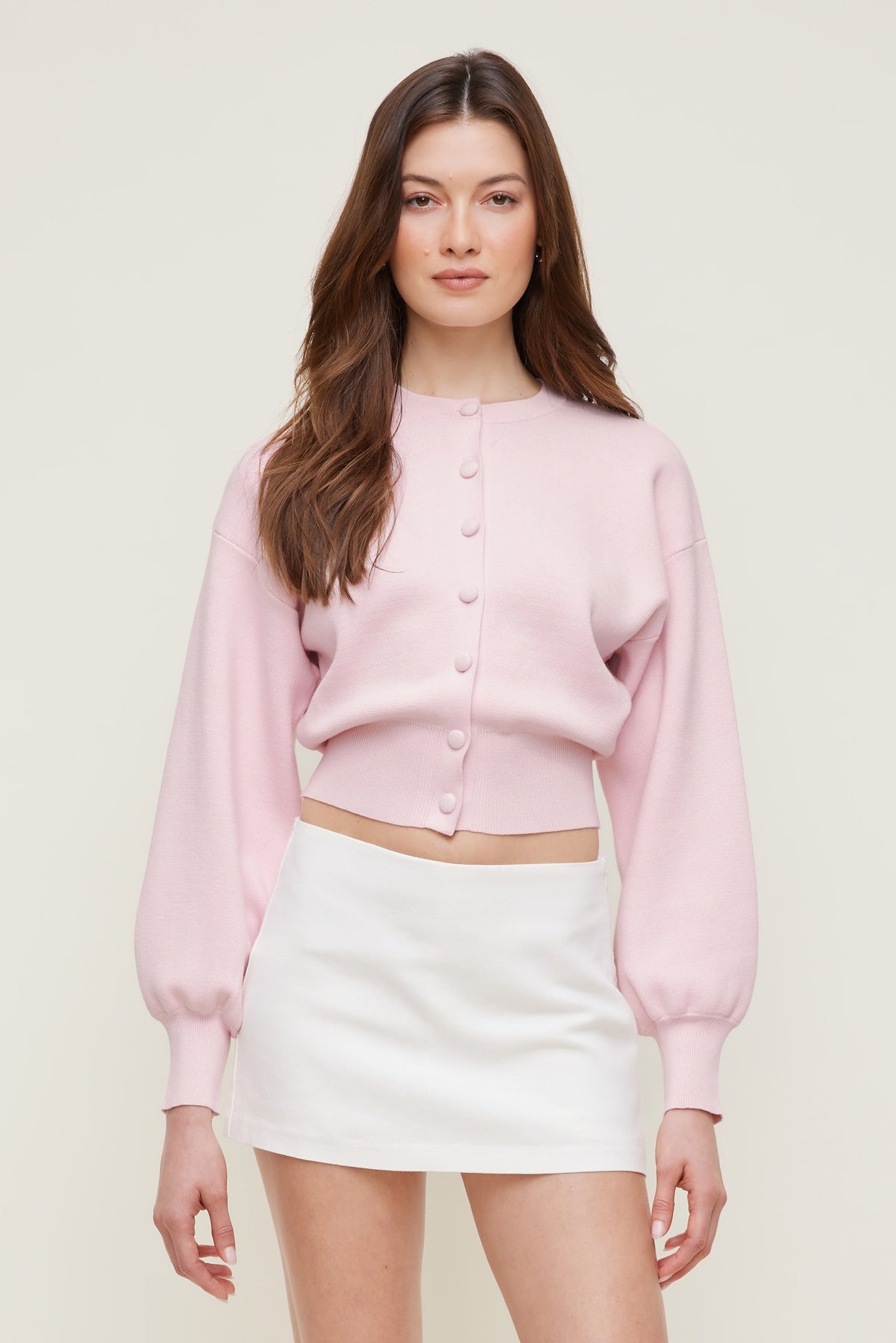 Balloon Sleeve Cardigan Pink - Dynamite
